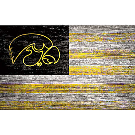 Iowa Hawkeyes Distressed Flag Sign