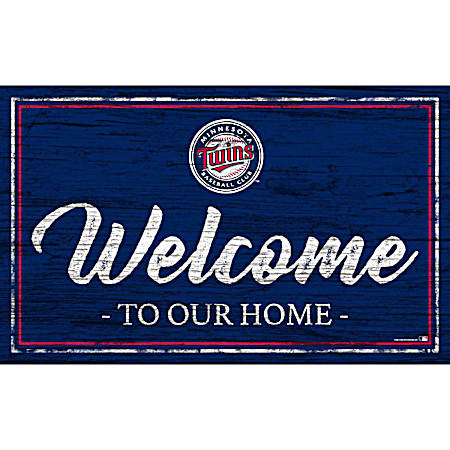 Minnesota Twins Team Color 11 in x 19 in Welcome Sign