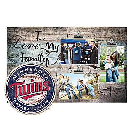 Minnesota Twins 3-Clip Photo Frame Distressed Vintage Sign
