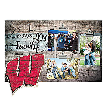Wisconsin Badgers 3-Clip Photo Frame