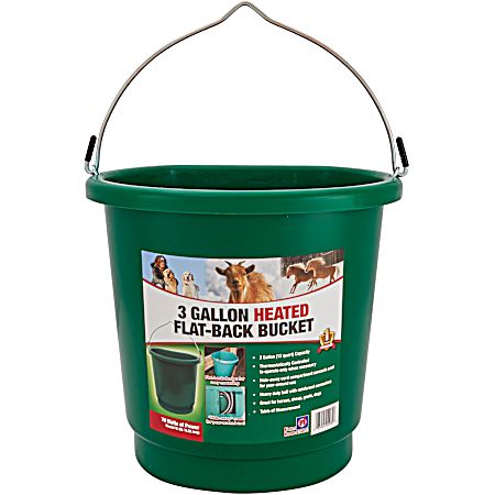 3 gal Heated Flat-Back Bucket