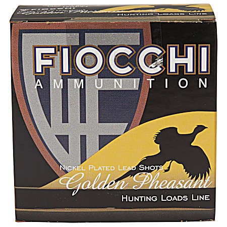 12 Gauge Golden Pheasant Nickel Plated Lead 2-3/4'' 5 Shot Shotshells - 25 Rounds