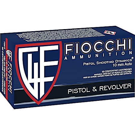 10mm Range Dynamics 180 Grain FMJTC Centerfire Handgun Cartridges - 50 Rounds