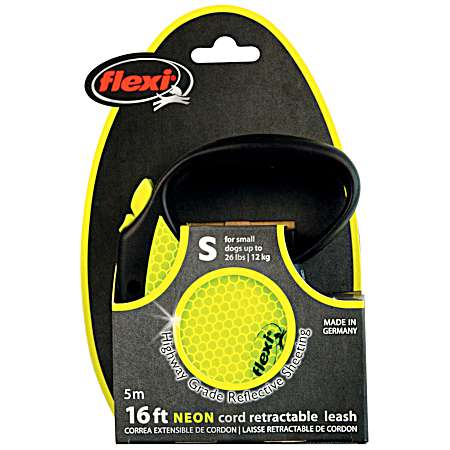 Black & Yellow Neon Reflective Retractable Leash