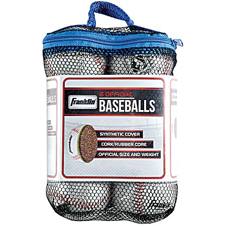 Practice Baseballs w/ Mesh Bag - 6 Pk