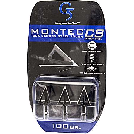 Montec CS 100 Grain 3-Blade Broadheads - 3 Pk