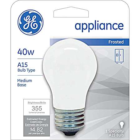 40W A15 Appliance Frosted Standard Light Bulb