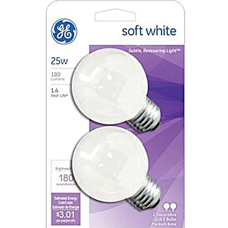 25W G16.5 Soft White Globe Light