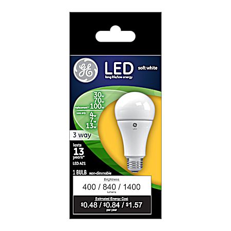 30-70-100W A21 LED 2700K 3-Way Light Bulb - 1 Pk