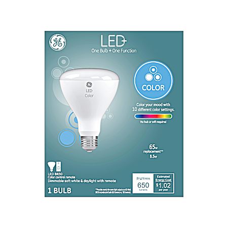 8.5W BR30 LED+ Color Changing Indoor Floodlight Bulb - 1 Pk