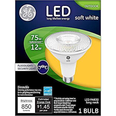 75W Equivalent PAR30 Long Neck LED Soft White Dimmable Outdoor Floodlight