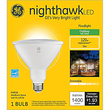 120W Equivalent PAR38 LED Warm White Dimmable Outdoor Nighthawk Light Fixture