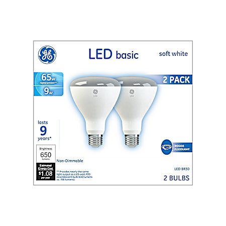 65W Equivalent BR30 LED Soft White Basic Indoor Floodlight - 2 Pk