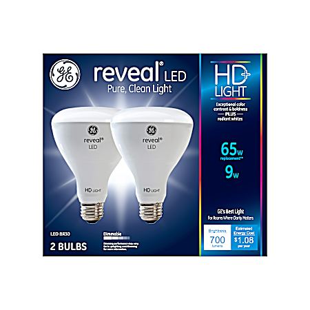 65W Equivalent BR30 LED Reveal HD Dimmable Indoor Bulb - 2 Pk