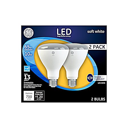 65W Equivalent BR30 LED Soft White Dimmable Indoor Floodlight - 2 Pk