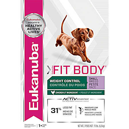 Adult Fit Body Weight Control Small Breed Chicken Dry Dog Food