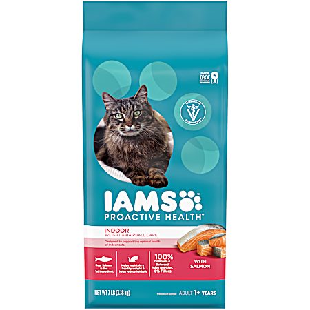 Proactive Health Adult Indoor Weight & Hairball Care Salmon Dry Cat Food, 7 lbs