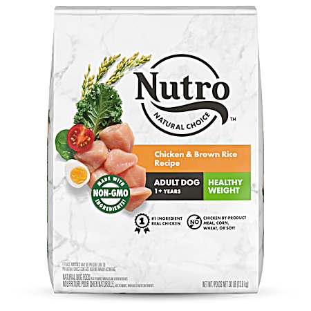 Adult Healthy Weight Chicken & Brown Rice Dry Dog Food, 30 lbs