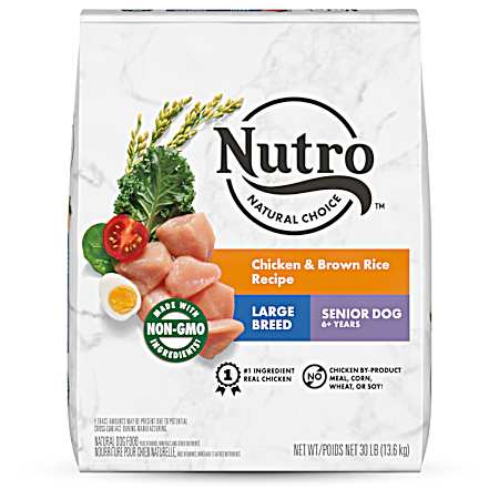 Senior Large Breed Chicken & Brown Rice Dry Dog Food, 30 lbs
