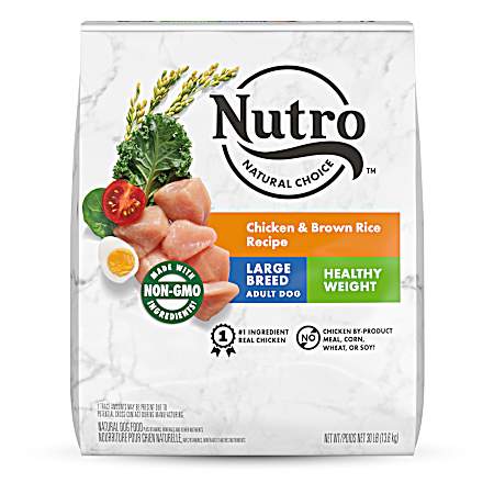 Adult Large Breed Healthy Weight Chicken & Brown Rice Dry Dog Food, 30 lbs