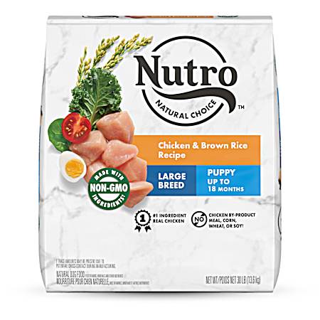 Puppy Large Breed Chicken & Brown Rice Dry Dog Food, 30 lbs