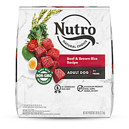 Adult Beef & Brown Rice Dry Dog Food, 28 lbs