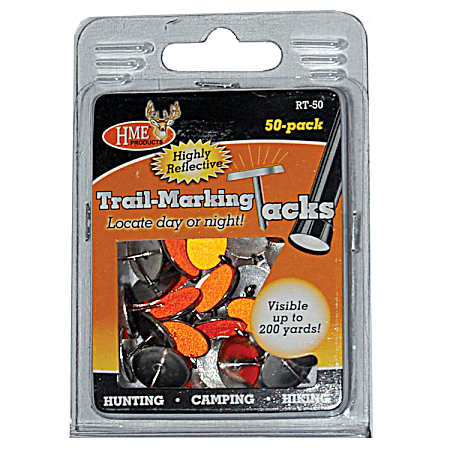 Orange Reflective Trail Marking Tacks - 50 Pk