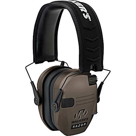Razor Series Flat Dark Earth Slim Folding Shooter Ear Muffs