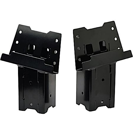 4 in x 4 in Black Powder Coated Steel Blind Post Brackets - 4 Pk