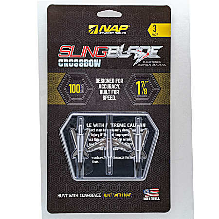 NAP SlingBlade 100 Grains Cross Bow Arrowhead - 3 Pk