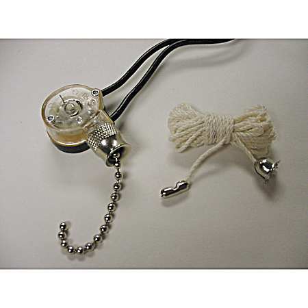 Single Circuit Nickel Pull-Chain Switch
