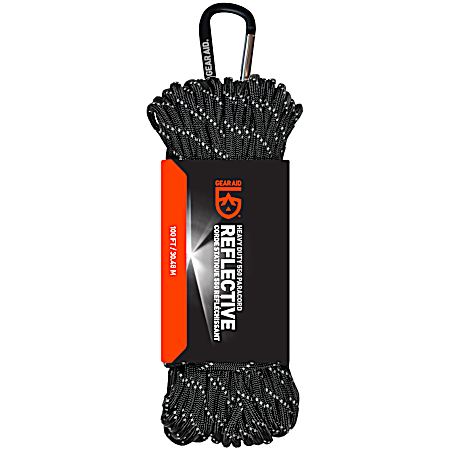 Gear Aid 550 Paracord 100 ft. Utility Line - Black/Reflective