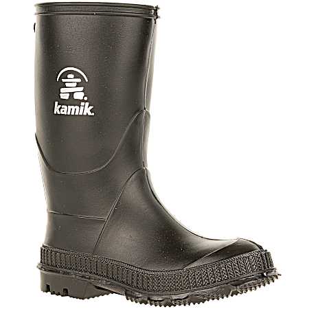 Kids' Stomp Black Rubber Boots