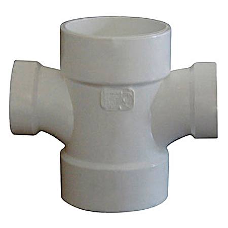 PVC-DWV Reducing Double Sanitary Tee