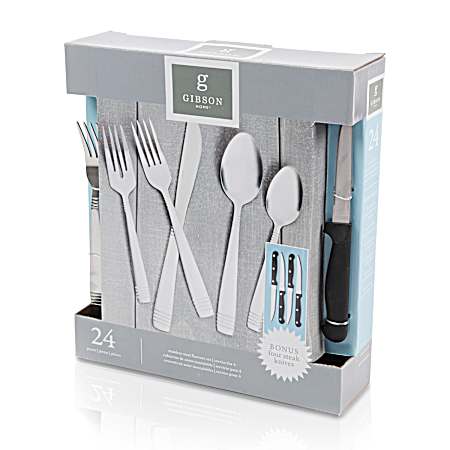 24 pc Palmore Plus Stainless Steel Flatware Set