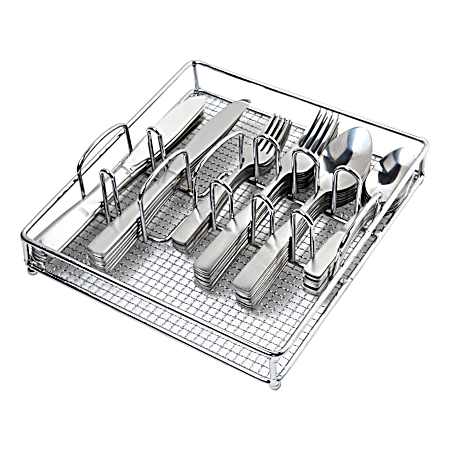 61 pc Abbeville Flatware Set w/Wire Caddy