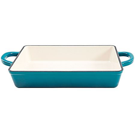 13 in Teal Ombre Artisan Enameled Cast Iron Lasagna Pan