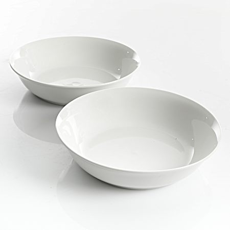 2 Pc. White Ceramic Pasta Bowl Set