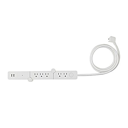 Designer Series White Surge Protector Flexible Design Power Strip