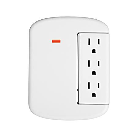 White 6-Outlet Wall Tap Surge Protection - Outlets on the Side/One Side Swivel