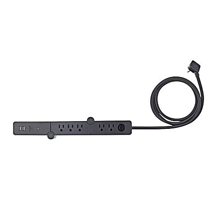 Designer Series Black Surge Protector Flexible Design Power Strip