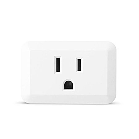 White Mini Wi-Fi Smart Plug w/ 1 Grounded Outlet