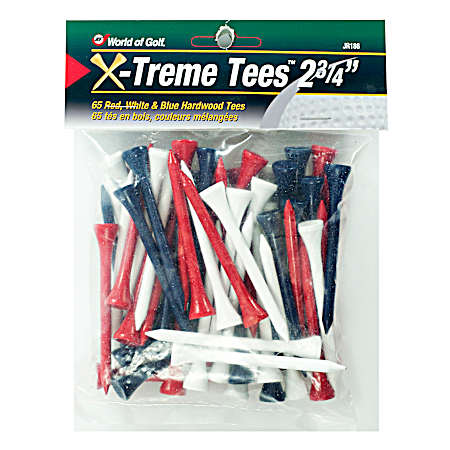 X-Treme 2.75 in Red/White/Blue Golf Tees - 65 Pk