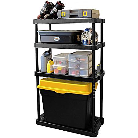 4-Shelf Adjustable Medium Duty Unit - Black