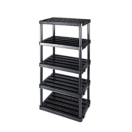 Black Extra Large Heavy-Duty Premium Ventilated 5-Shelf Unit