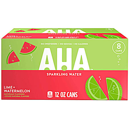 12 oz Lime + Watermelon Sparkling Water - 8 Pk