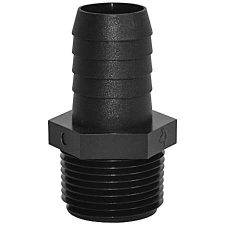 3/4 in MGHT x Hose Barb Black Polypropylene Adapter