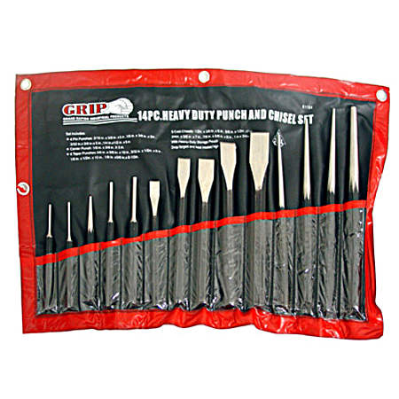 14 Pc. Heavy-Duty Punch & Chisel Set