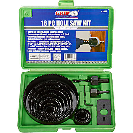 16 Pc. Hole Saw Kit