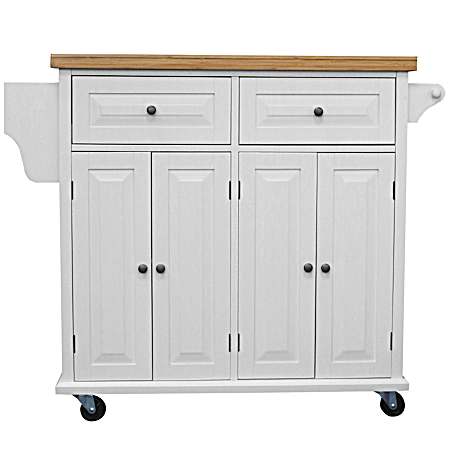 White Four Door Kitchen Island